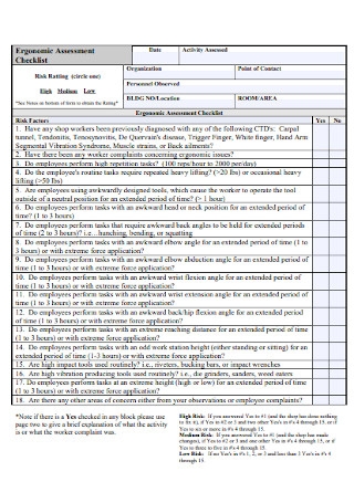 Detail Sample Checklist Template Nomer 52