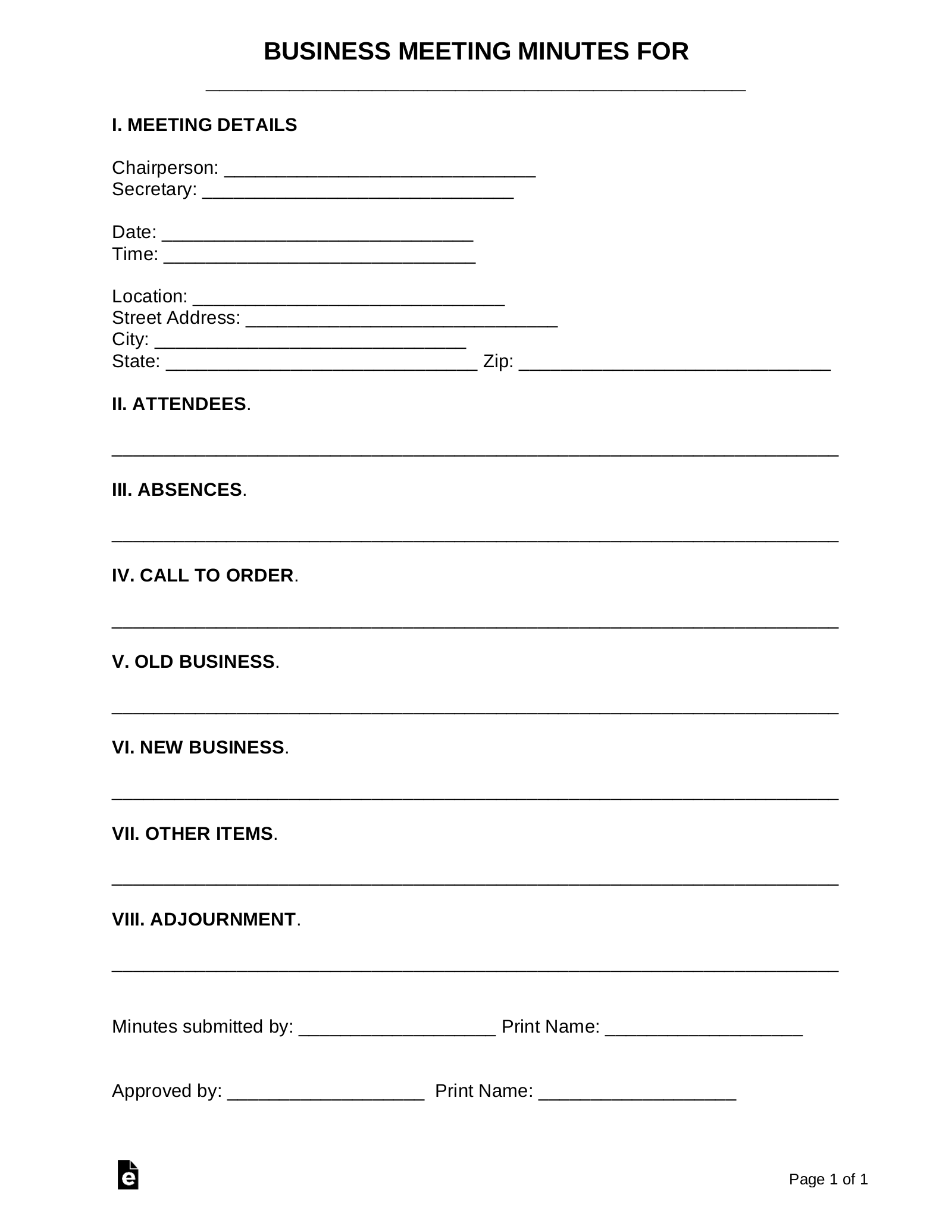 Detail Sample Meeting Minutes Template Nomer 19