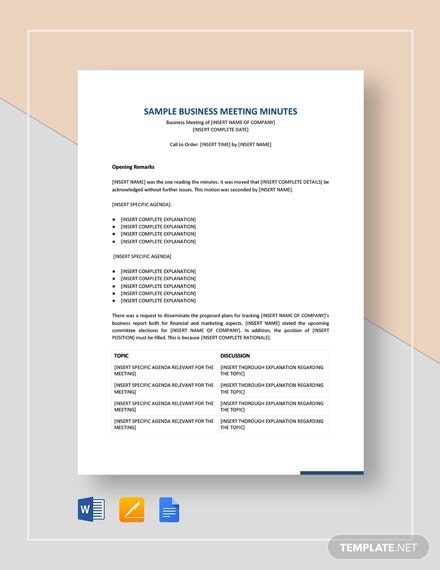 Detail Sample Meeting Minutes Template Nomer 38