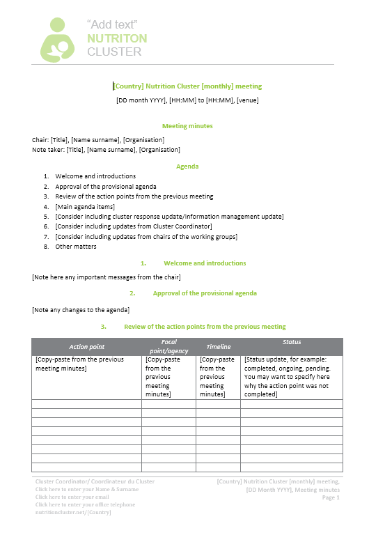 Detail Sample Meeting Minutes Template Nomer 46