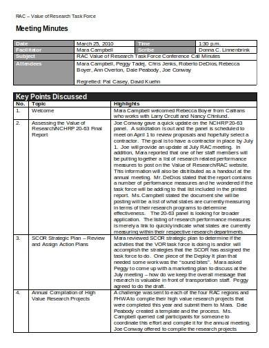Detail Sample Meeting Minutes Template Nomer 53