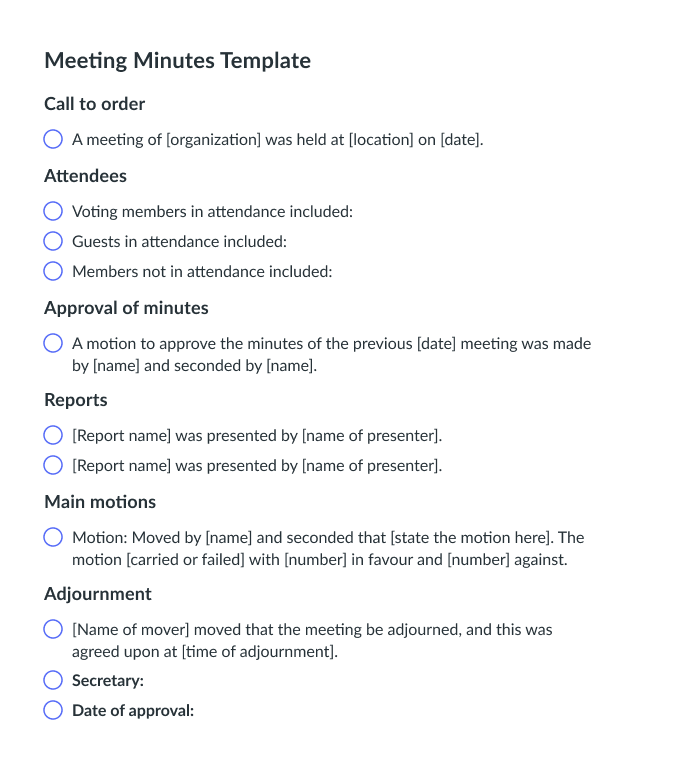 Detail Sample Meeting Minutes Template Nomer 7