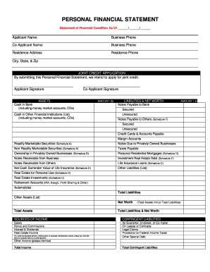 Detail Sample Personal Financial Statement Template Nomer 22