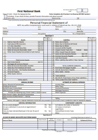 Detail Sample Personal Financial Statement Template Nomer 25