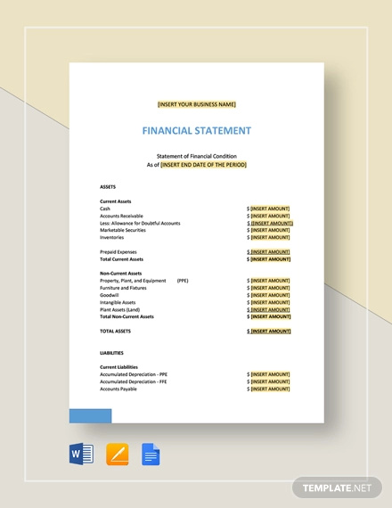 Detail Sample Personal Financial Statement Template Nomer 48