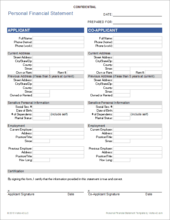 Detail Sample Personal Financial Statement Template Nomer 7