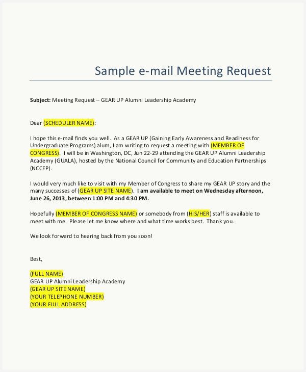 Detail Schedule A Meeting Email Template Nomer 21