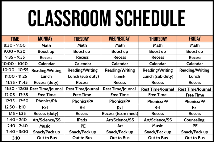 Schedule Board Template - KibrisPDR