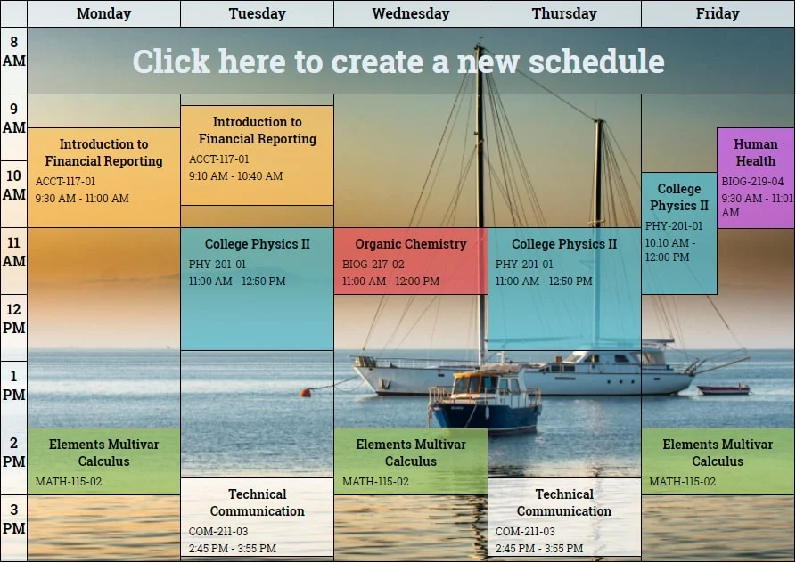 Detail Schedule Maker Template Nomer 13