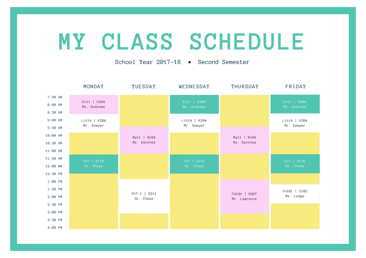 Detail Schedule Maker Template Nomer 25