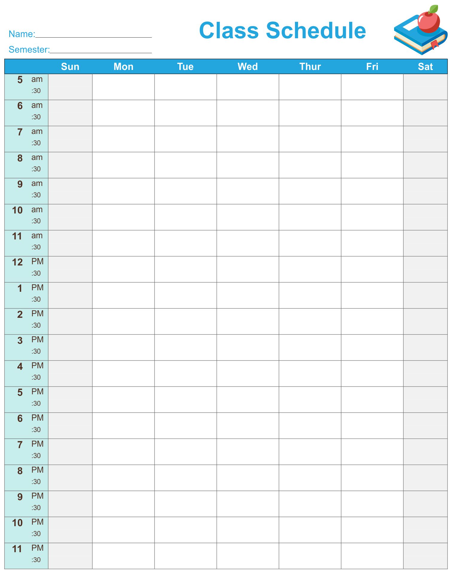 Detail Schedule Maker Template Nomer 31