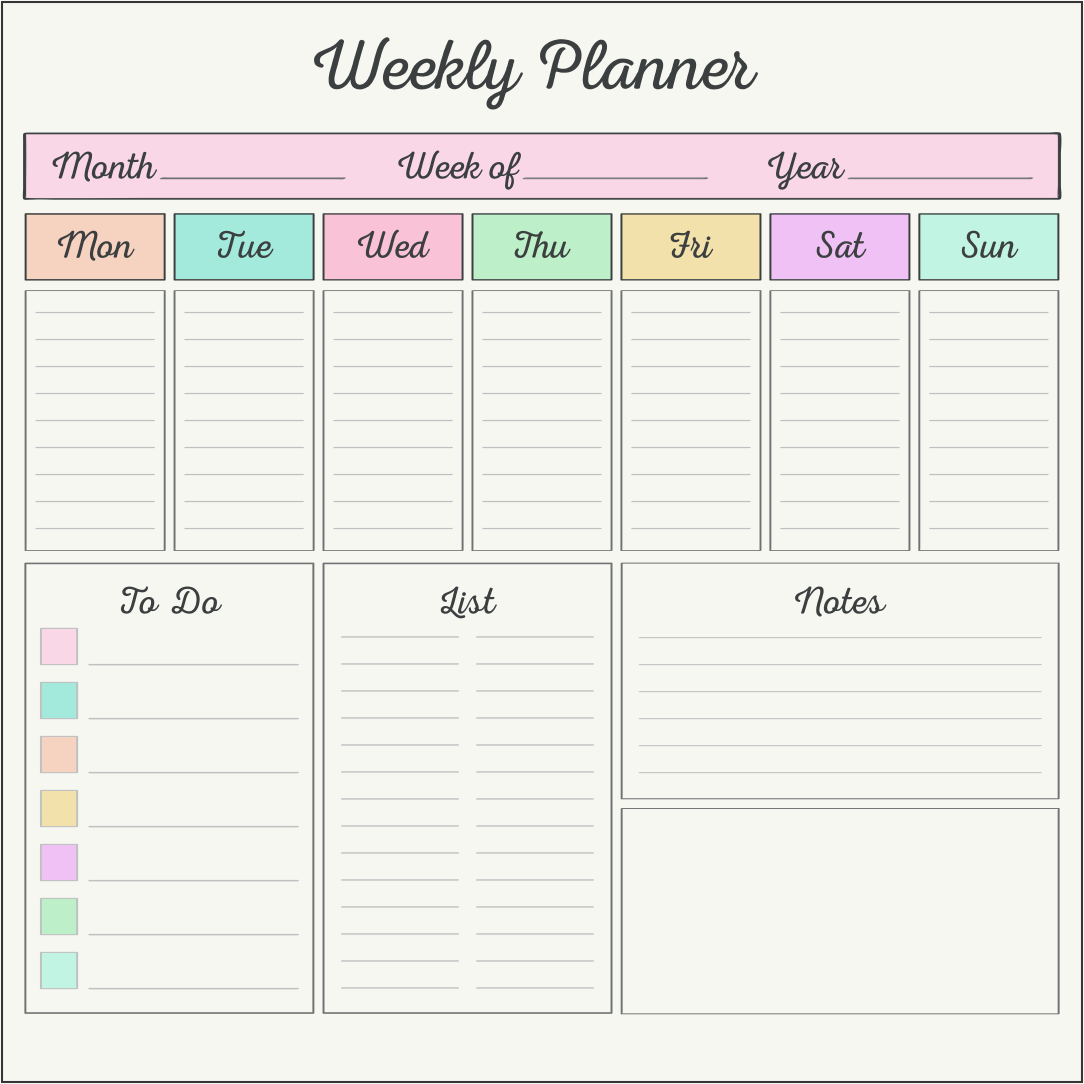 Detail Schedule Planner Template Nomer 32