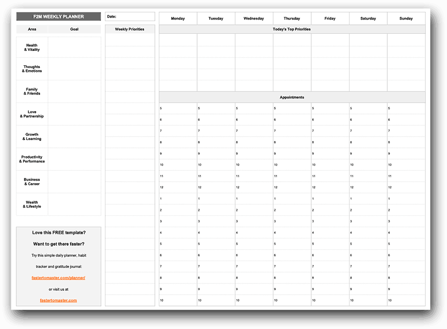 Detail Schedule Planner Template Nomer 43