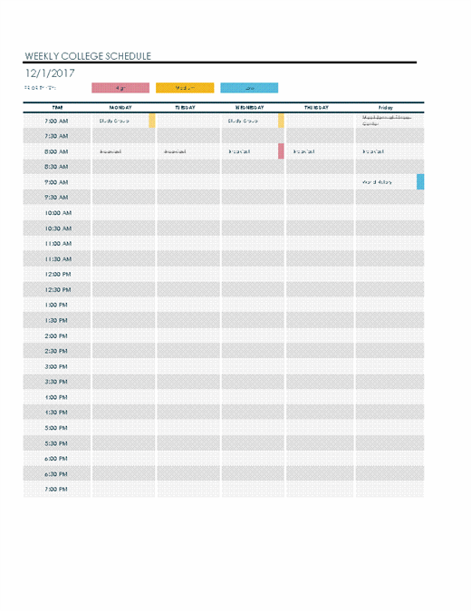 Detail Schedule Planner Template Nomer 48