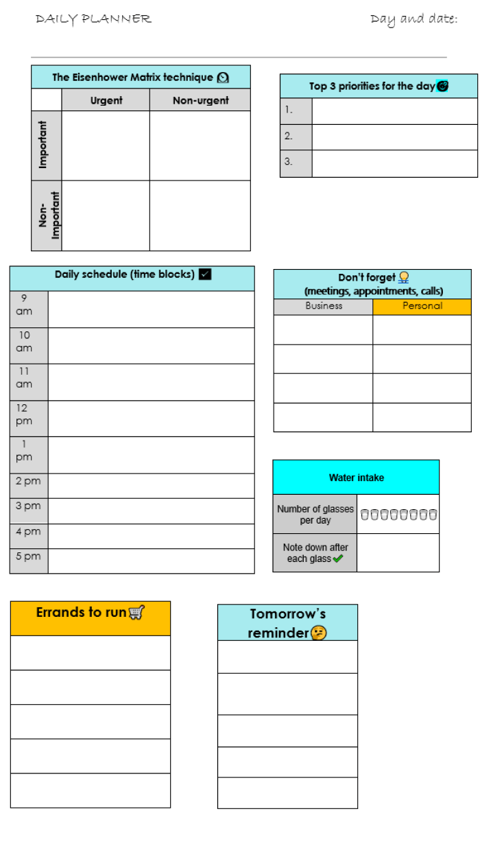 Detail Schedule Planner Template Nomer 50