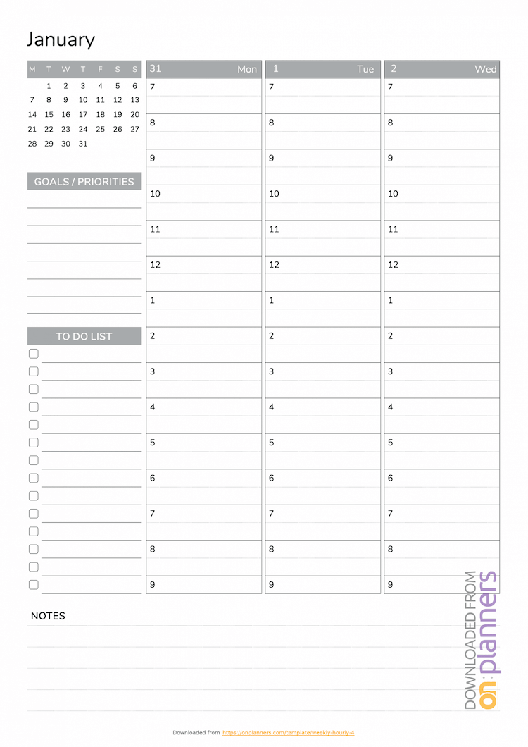 Detail Schedule Planner Template Nomer 54