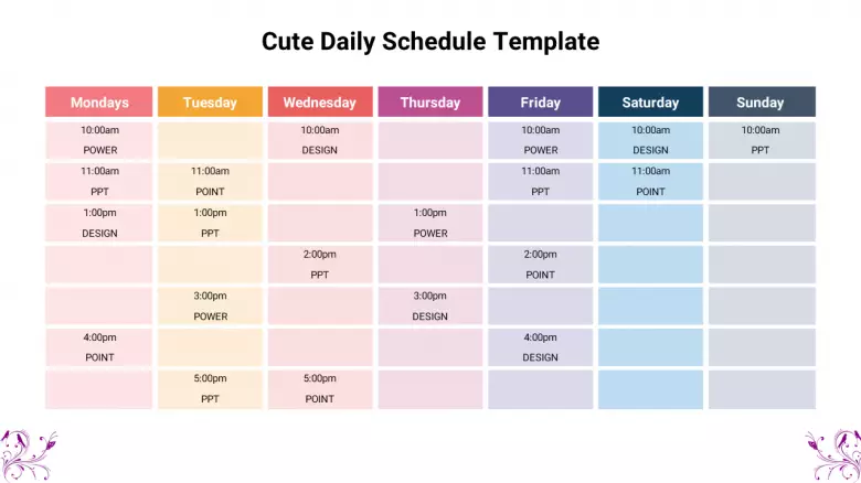 Detail Schedule Template Design Nomer 13