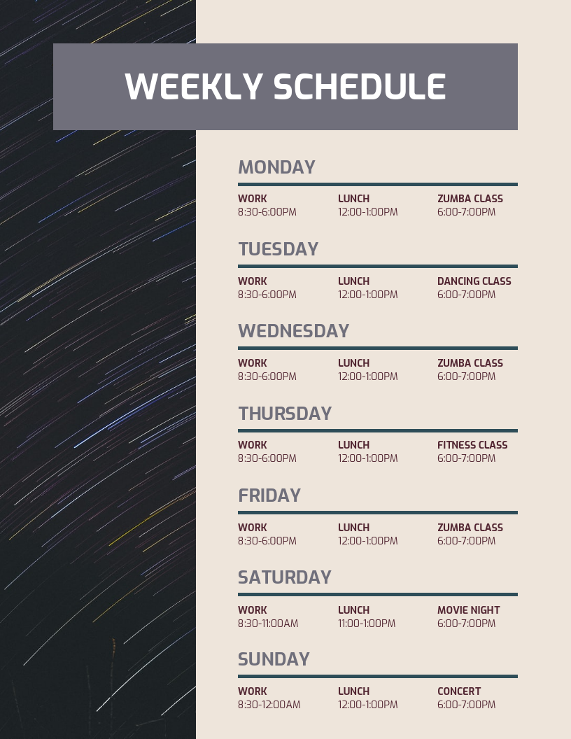 Detail Schedule Template Design Nomer 17