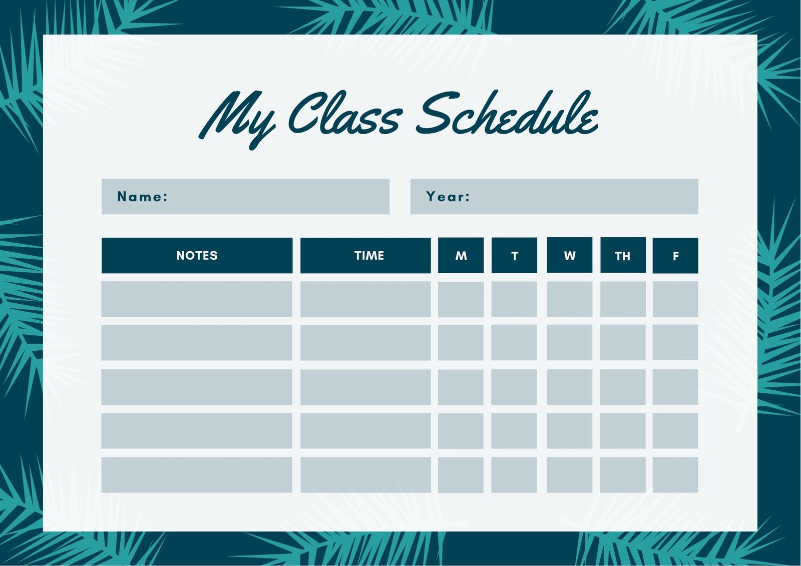 Detail Schedule Template Design Nomer 6