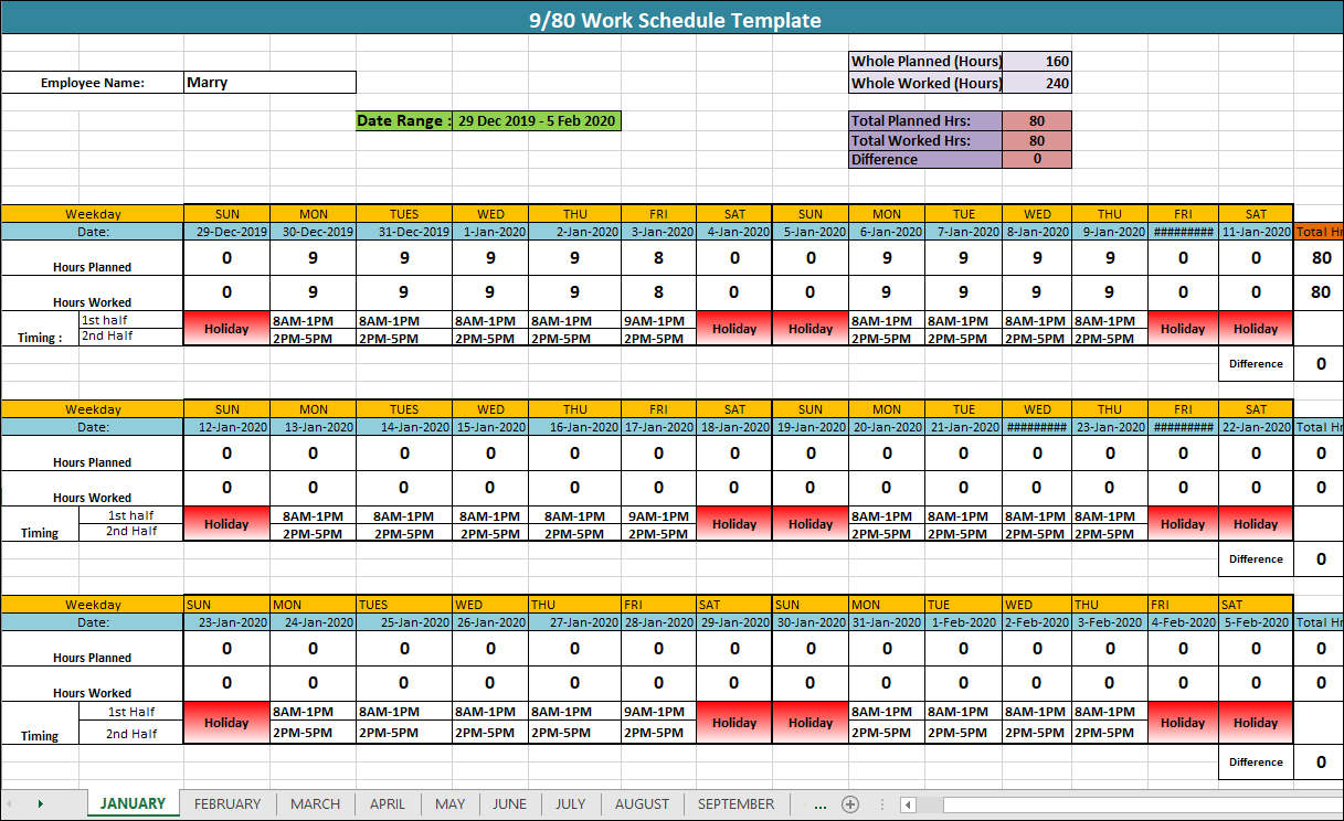 Detail Schedule Template Design Nomer 47