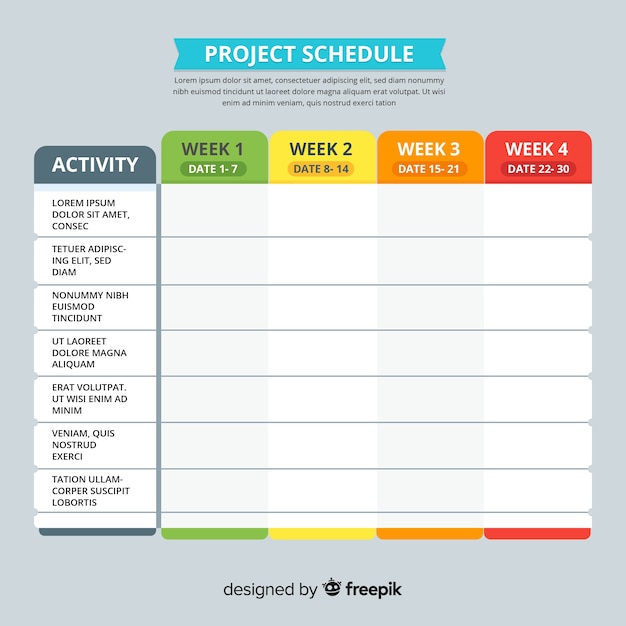 Detail Schedule Template Design Nomer 7