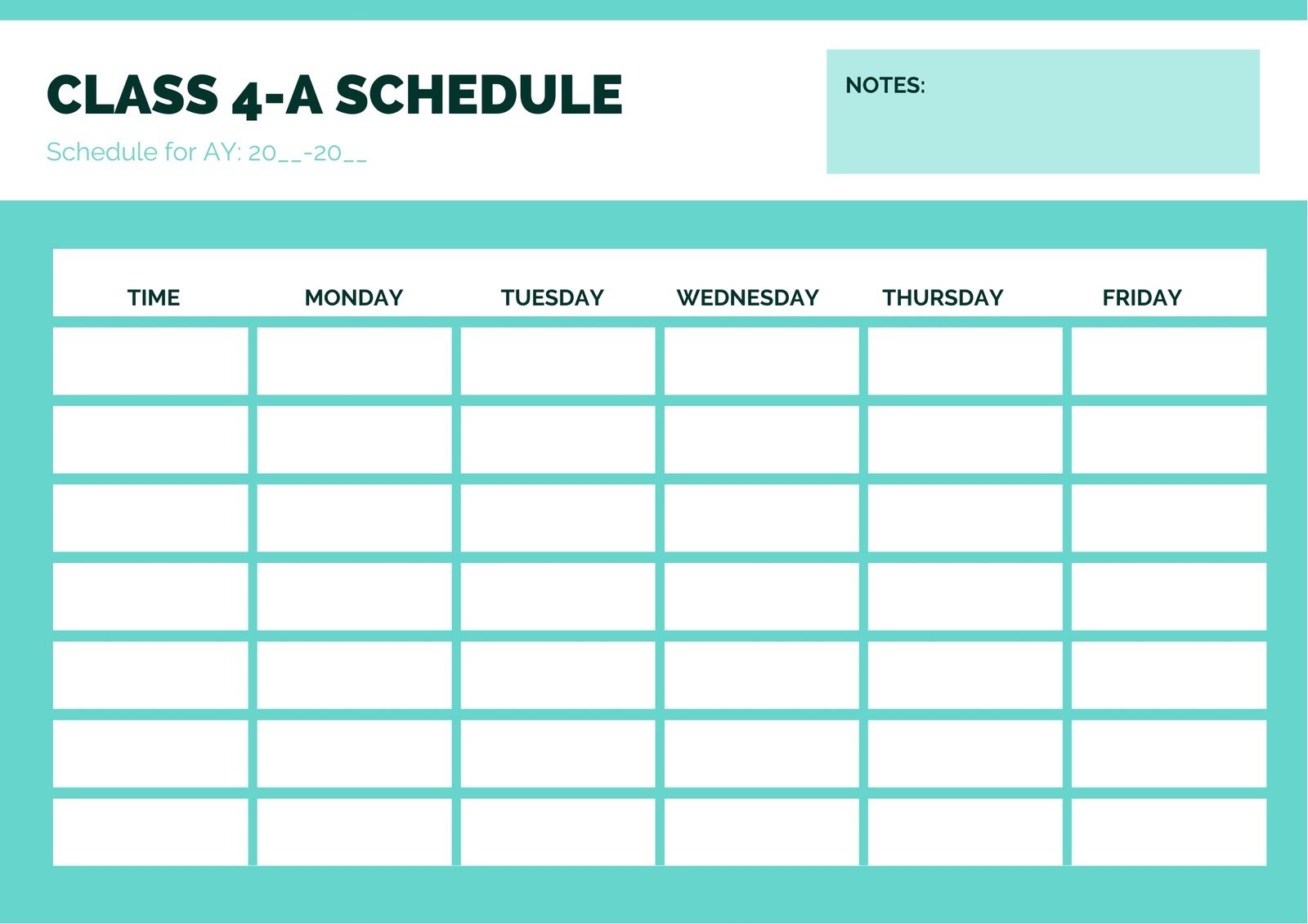 Detail Schedule Template Design Nomer 10