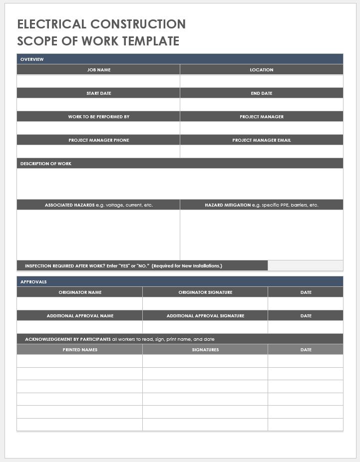 Detail Scope Of Work Template Nomer 16