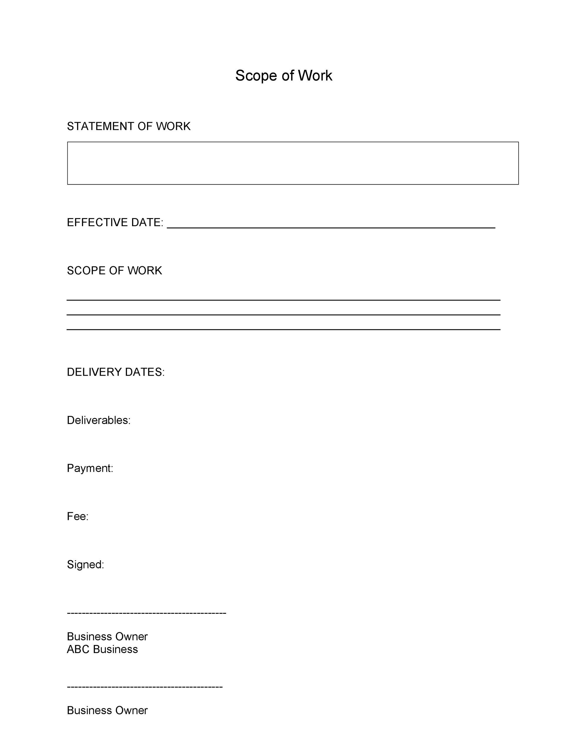 Detail Scope Of Work Template Nomer 18