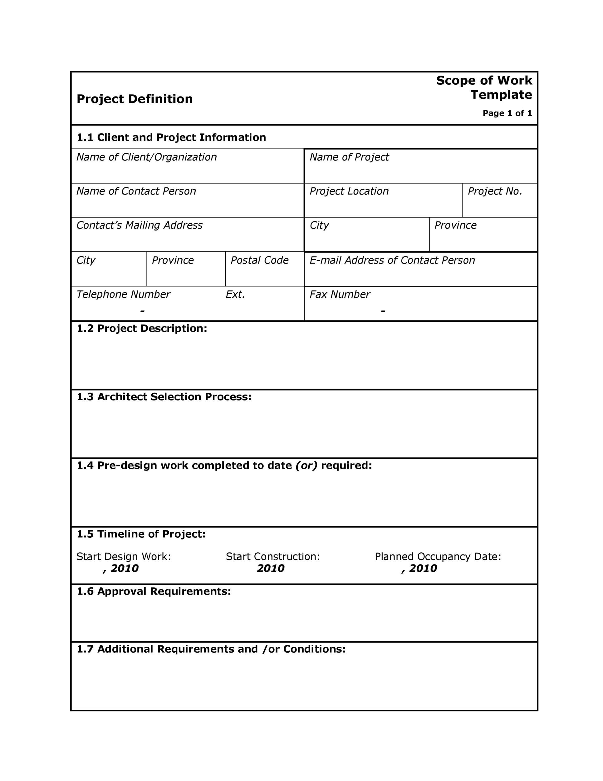 Detail Scope Of Work Template Nomer 4