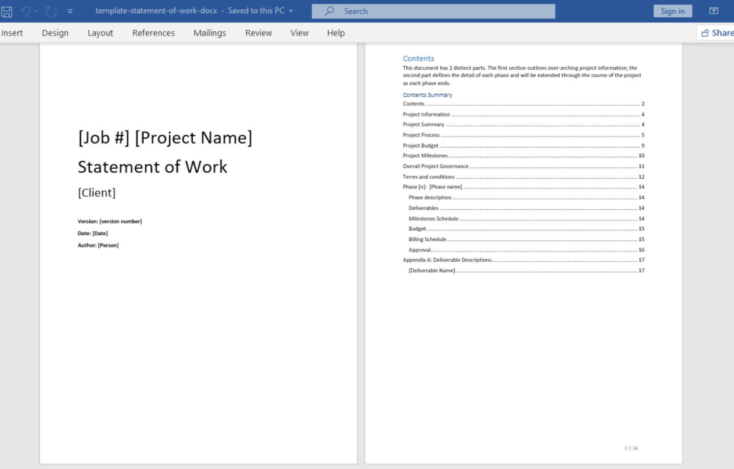 Detail Scope Of Work Template Nomer 31