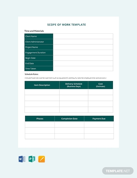 Detail Scope Of Work Template Nomer 35