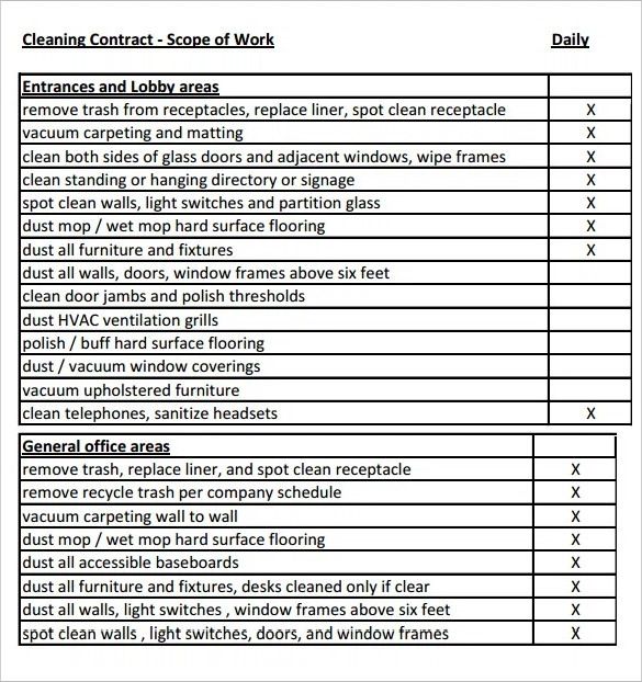 Detail Scope Of Work Template Nomer 36