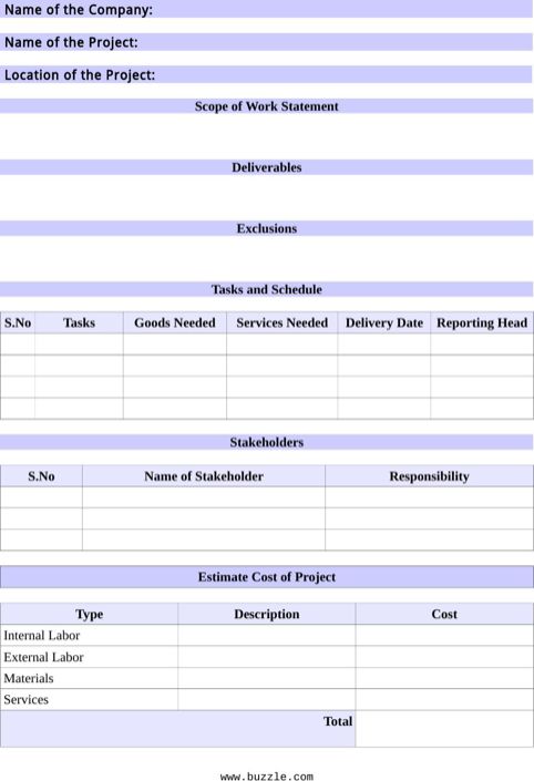 Detail Scope Of Work Template Nomer 42