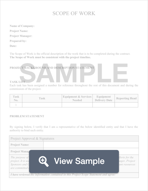 Detail Scope Of Work Template Nomer 6