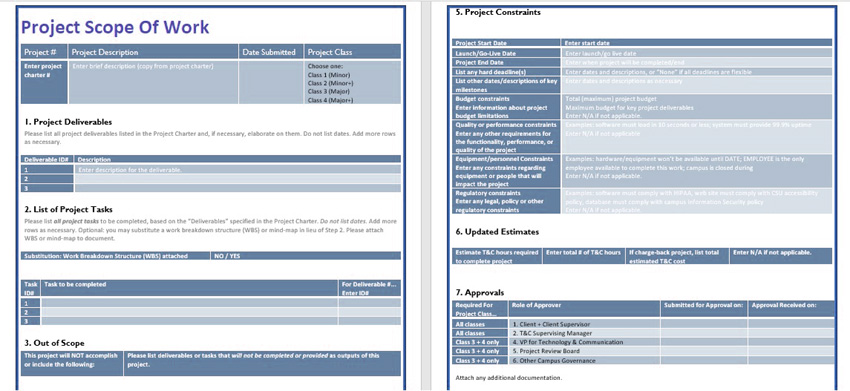 Detail Scope Of Work Template Nomer 53