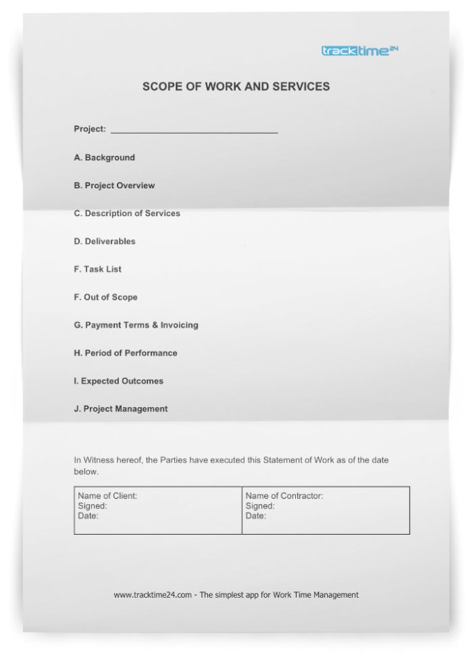 Detail Scope Of Work Template Nomer 7