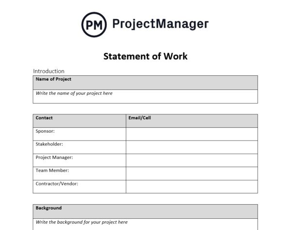 Detail Scope Of Work Template Nomer 9