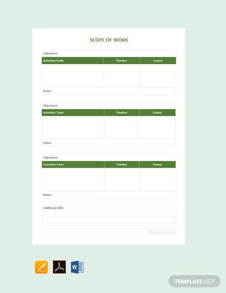 Detail Scope Of Work Template Word Nomer 2