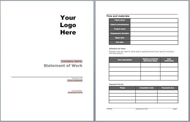 Detail Scope Of Work Template Word Nomer 14