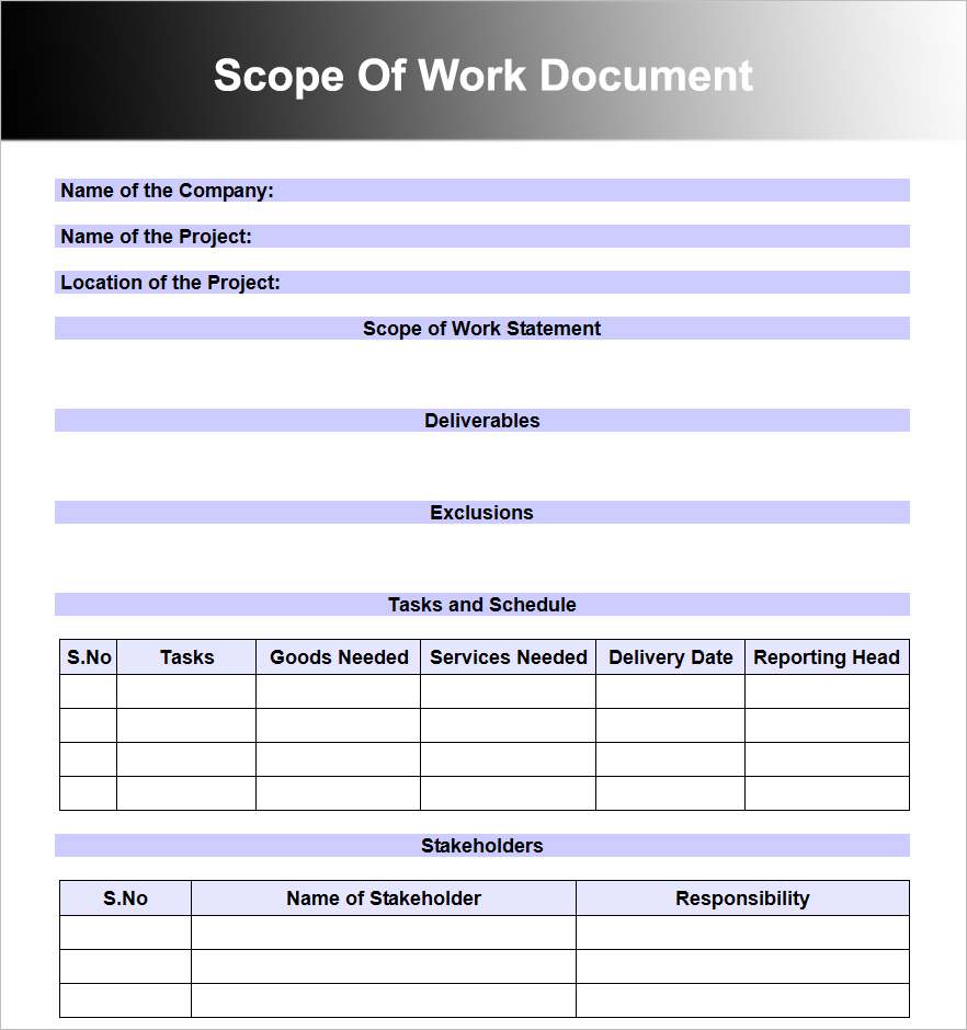 Detail Scope Of Work Template Word Nomer 16