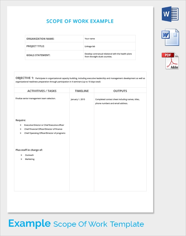 Detail Scope Of Work Template Word Nomer 3