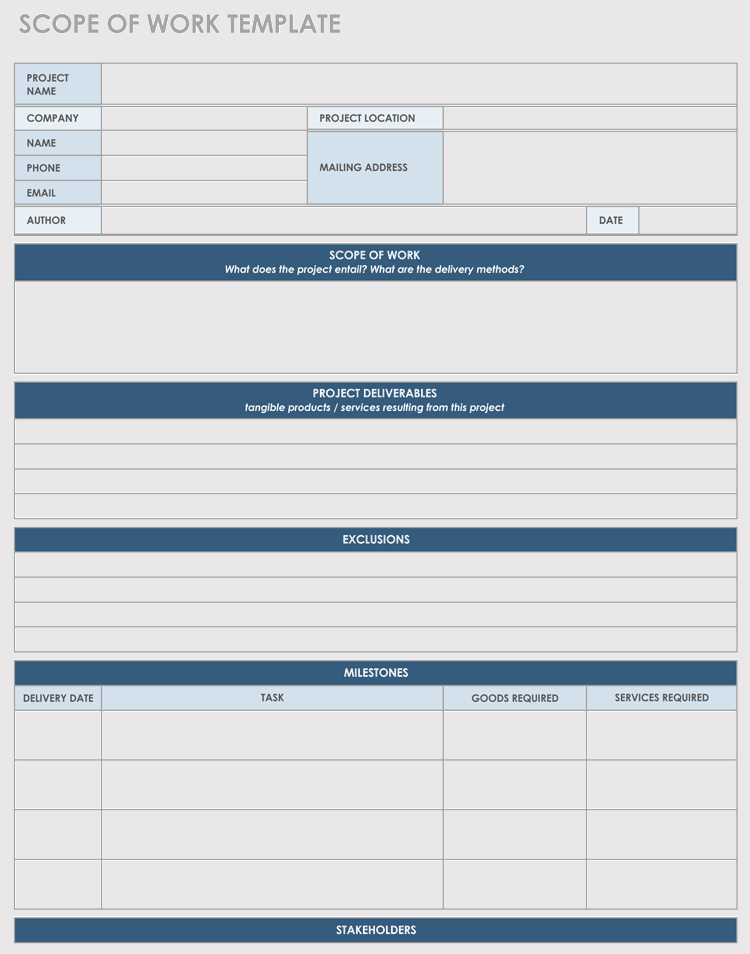 Detail Scope Of Work Template Word Nomer 31