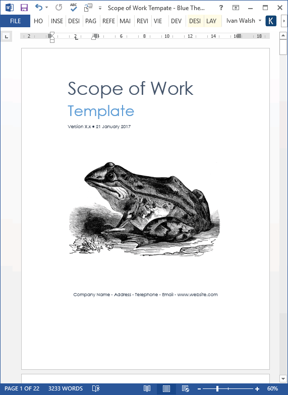 Detail Scope Of Work Template Word Nomer 46