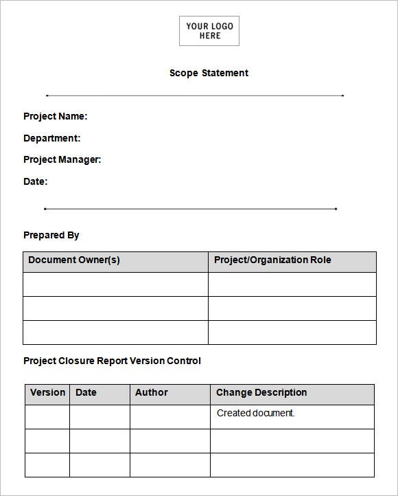 Detail Scope Of Work Template Word Nomer 10