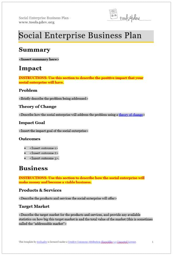 Detail Score Nonprofit Business Plan Template Nomer 32