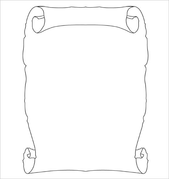 Detail Scroll Paper Template Microsoft Word Nomer 8