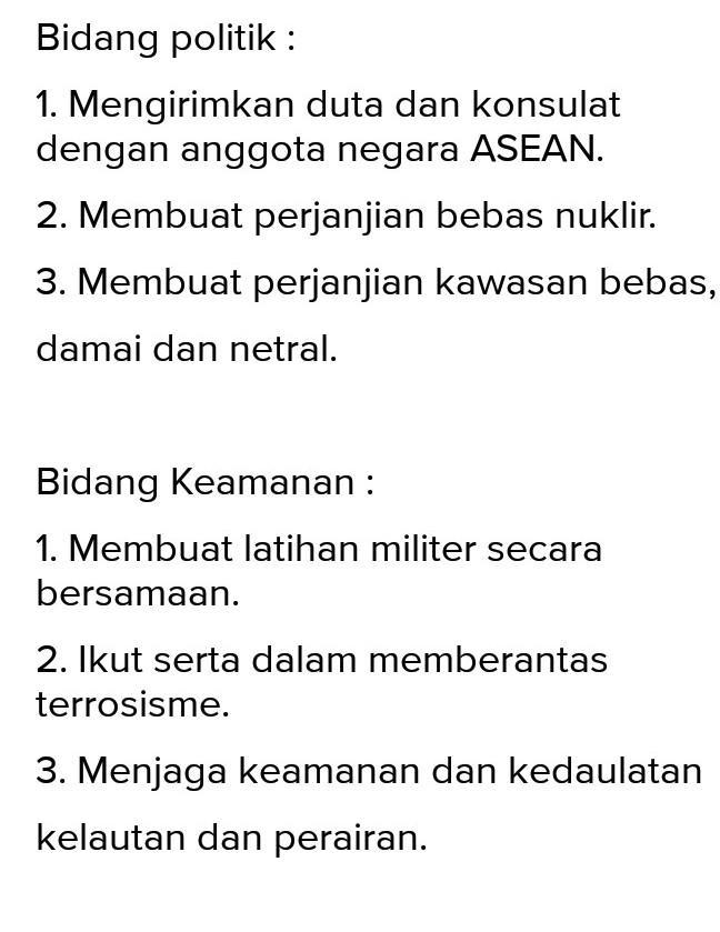 Detail Sebutkan 3 Contoh Bentuk Bentuk Kerjasama Asean Nomer 6