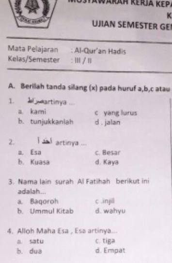 Sebutkan 3 Nama Lain Dari Surat Al Fatihah - KibrisPDR