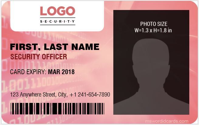 Detail Security Id Card Template Nomer 4