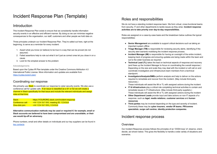 Detail Security Incident Response Plan Template Nomer 4